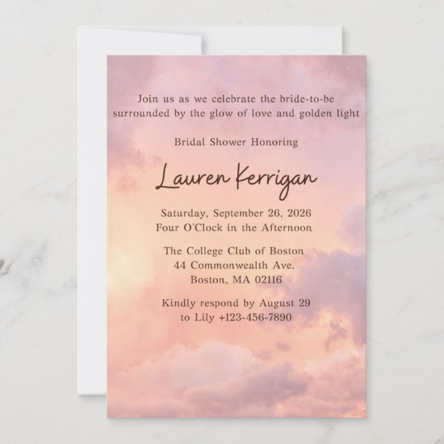 Golden Hour Bridal Shower Invitation (Devant)