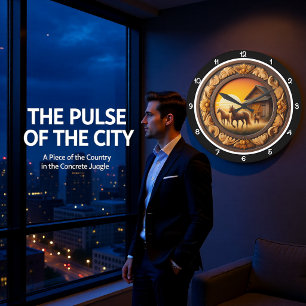 Golden Hour Equine Heritage Große Wanduhr