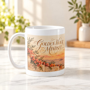 Golden Hour Mindset Schriftzug Tasse