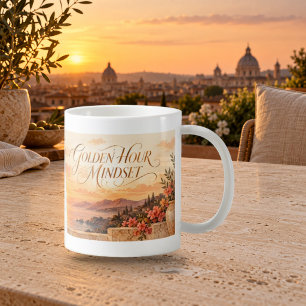Golden Hour Mindset Schriftzug Tasse