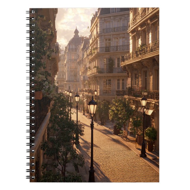 Golden Hour Paris Quiet Street Carnet (Devant)
