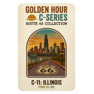 Golden Hour Route 66 C-Serie Illinois Magnet