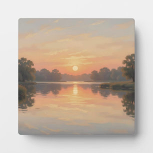 Golden Hour See Reflexion Impressionist Fotoplatte