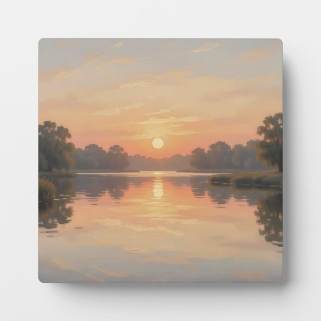 Golden Hour See Reflexion Impressionist  Fotoplatte (Vorderseite)