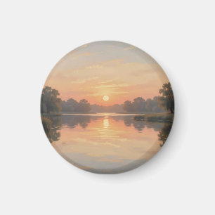 Golden Hour See Reflexion Impressionist Magnet
