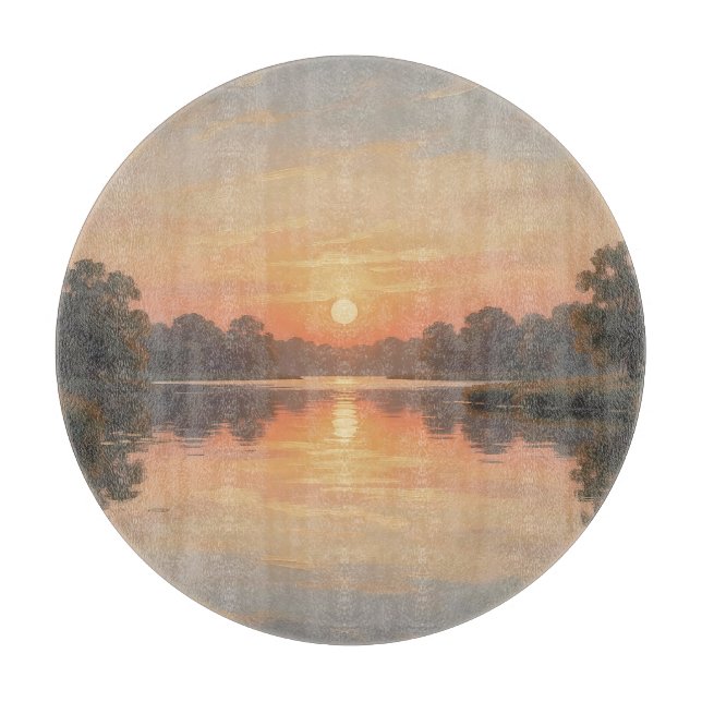 Golden Hour See Reflexion Impressionist  Schneidebrett (Vorderseite)