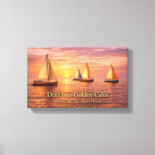 Golden Hour Segelboote Leinwand-Wandkunst   Coasta Leinwanddruck
