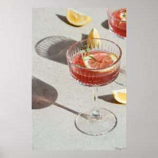 Golden Hour Spritz: Summer Cocktail & Sunlight Sha Poster