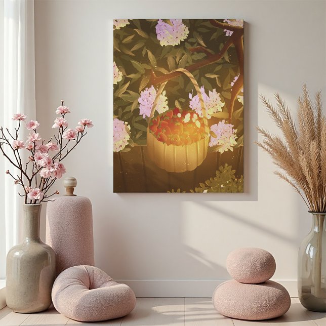 Golden Hour Strawberry Basket Leinwand (Von Creator hochgeladen)