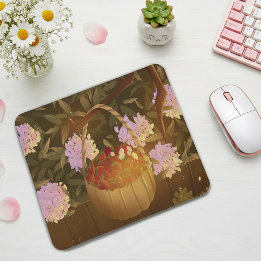 Golden Hour Strawberry Basket Mouse Pad Mousepad