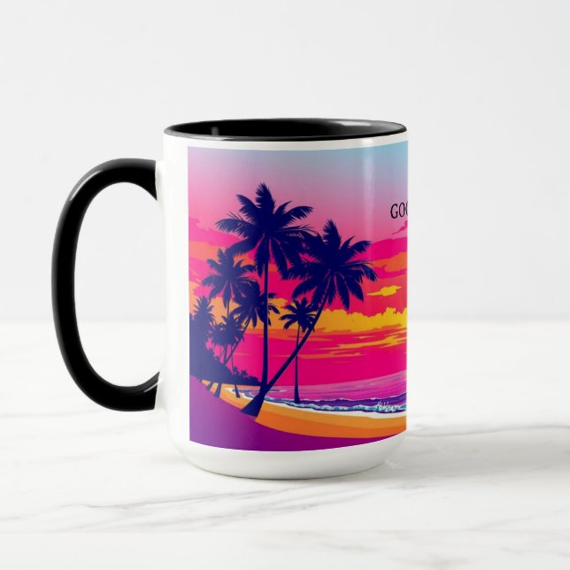 Golden Hour Tropical Island Sunset Personalized Tasse (Links)
