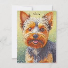 Golden Hued Yorkshire Terrier Radiant Dog Portrait Postkarte