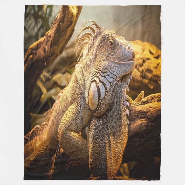 Golden Iguana Fleecedecke (Vorderseite)