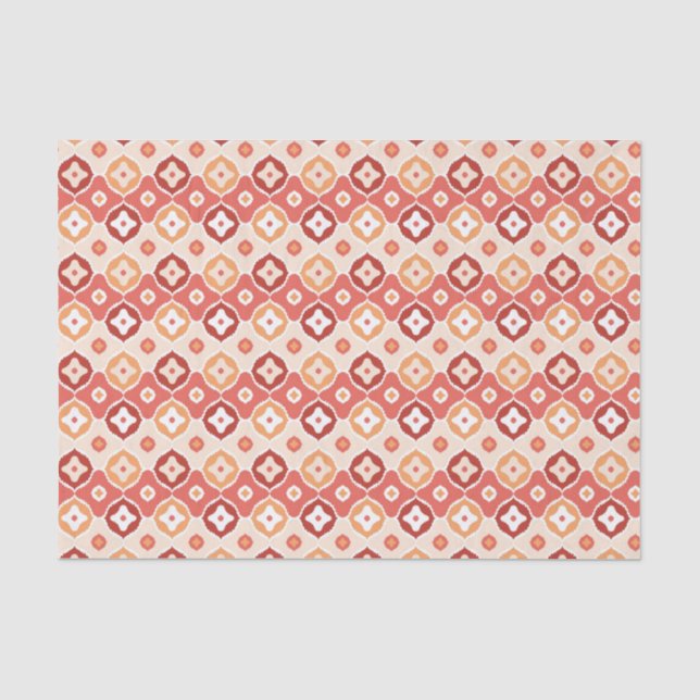 Golden-ikat-geometrisches Muster Seidenpapier (Vorderseite)