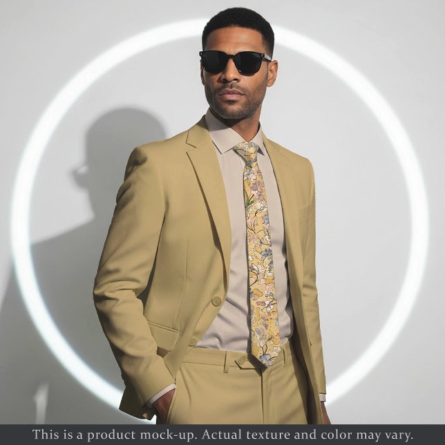 Golden Impressionist Floral Necktie Krawatte (Von Creator hochgeladen)