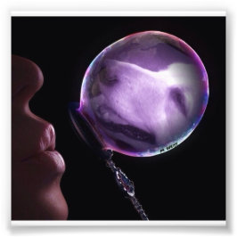 Golden in einer Blase Fotodruck