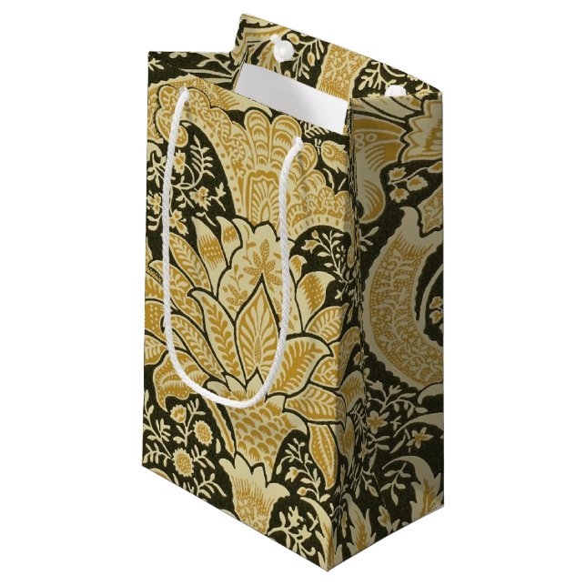 Golden Indian Pattern, William Morris Kleine Geschenktüte (Vorderseite Schrägansicht)