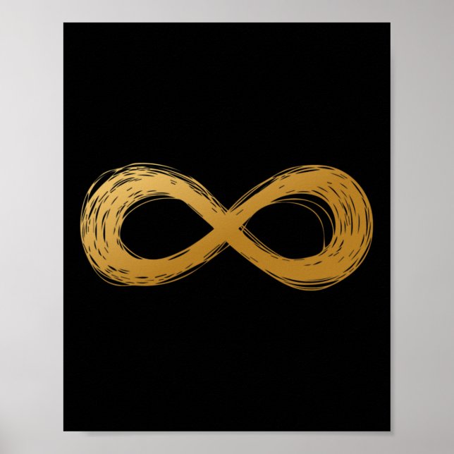 Golden Infinity Neurodiversity-Symbol - Autismus A Poster (Vorne)