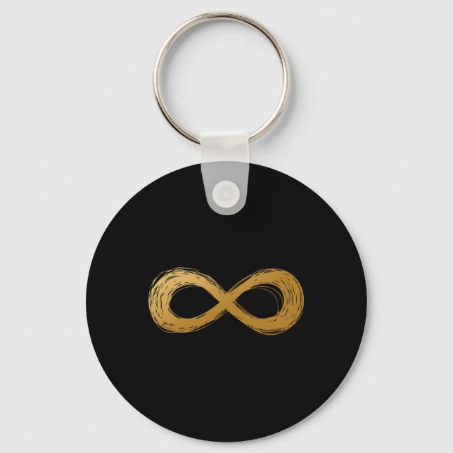 Golden Infinity Neurodiversity-Symbol - Autismus A Schlüsselanhänger (Vorderseite)