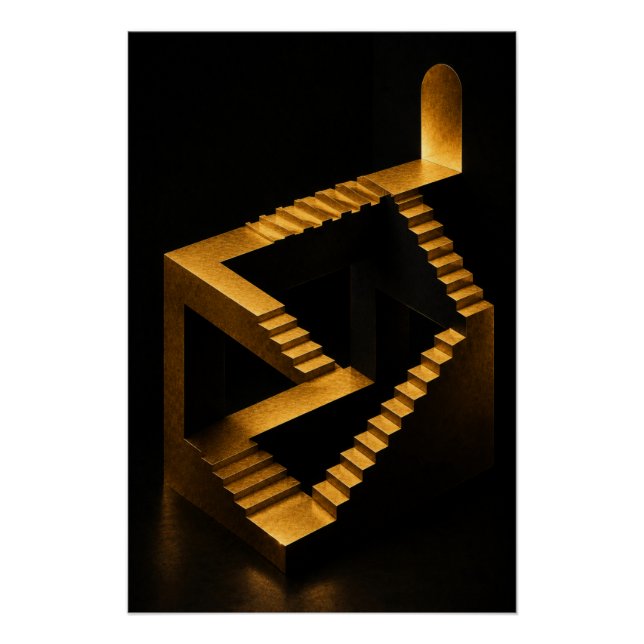 Golden Infinity Staircase Poster (Devant)