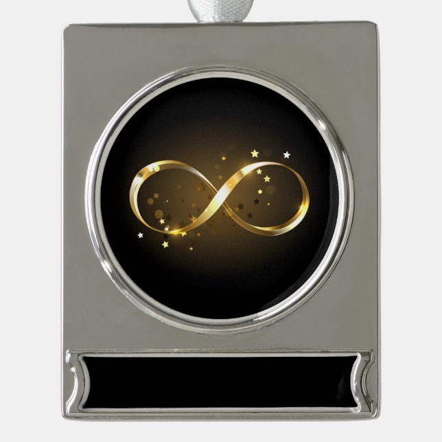 Golden Infinity Symbol Banner-Ornament Silber (Vorderseite)