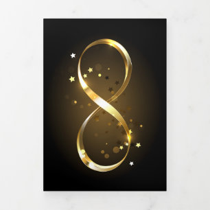 Golden Infinity Symbol Dreifach Gefaltete Ankündigung
