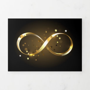 Golden Infinity Symbol Dreifach Gefaltete Urlaubskarte