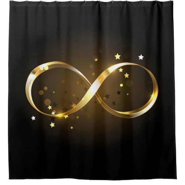 Golden Infinity Symbol Duschvorhang (Vorderseite)