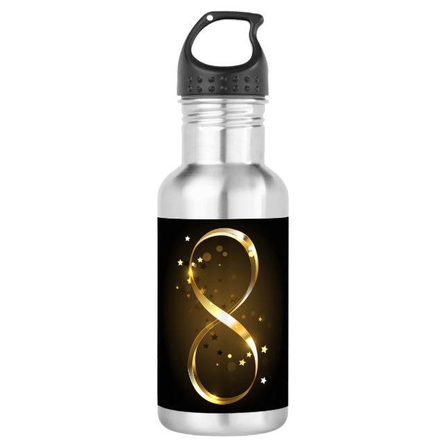 Golden Infinity Symbol Edelstahlflasche (Vorderseite)