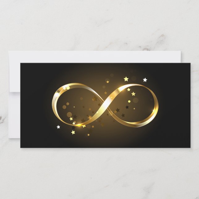 Golden Infinity Symbol Feiertagskarte (Vorderseite)