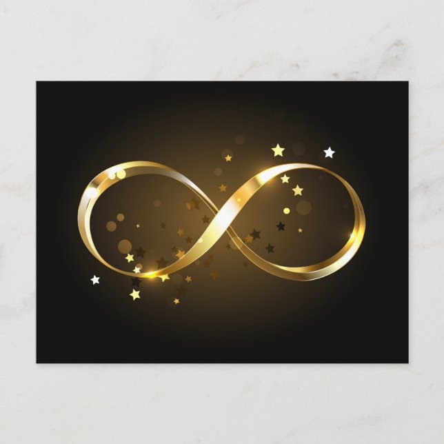 Golden Infinity Symbol Feiertagspostkarte (Vorderseite)