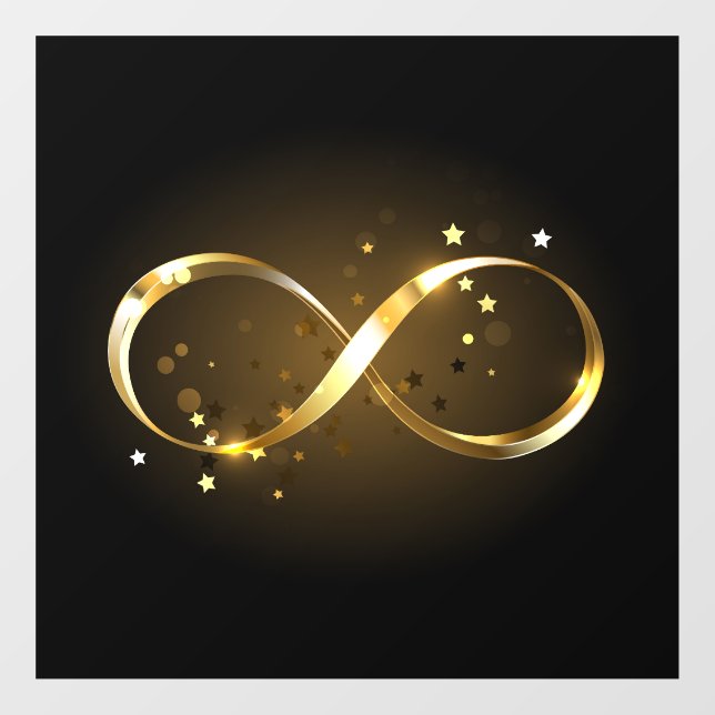 Golden Infinity Symbol Fensteraufkleber (Blatt)