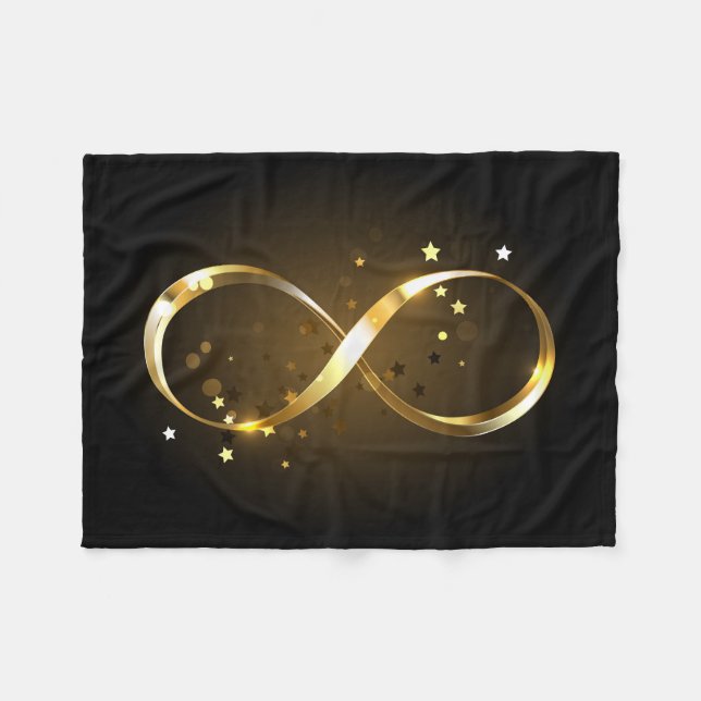 Golden Infinity Symbol Fleecedecke (Vorderseite (Horizontal))