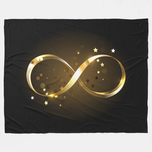 Golden Infinity Symbol Fleecedecke (Vorderseite (Horizontal))