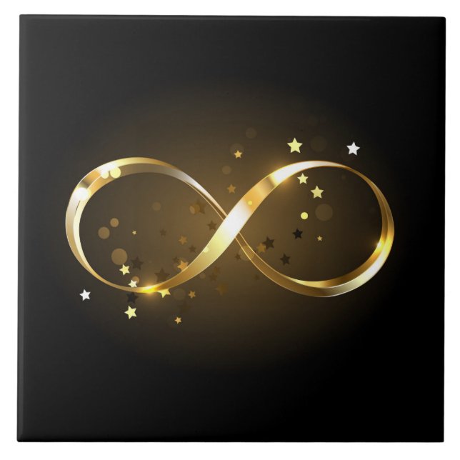 Golden Infinity Symbol Fliese (Vorderseite)
