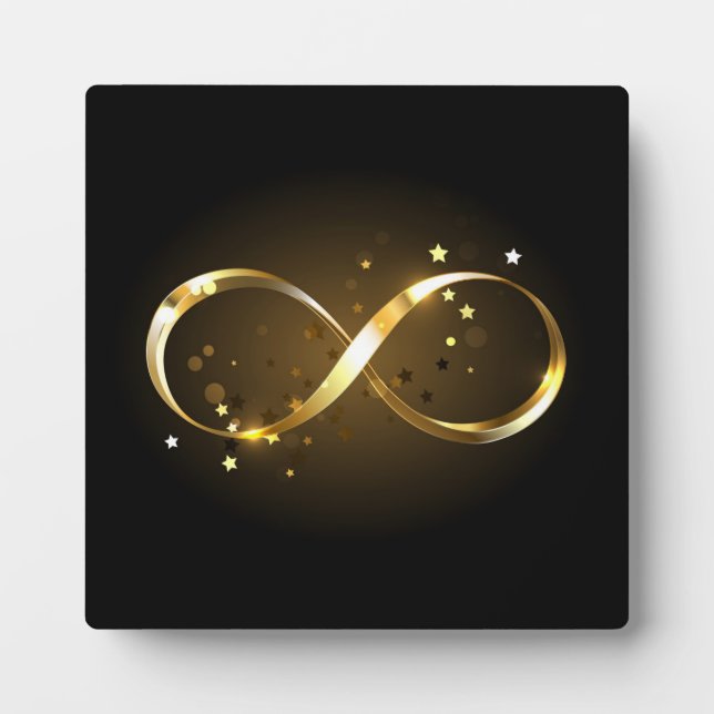 Golden Infinity Symbol Fotoplatte (Vorderseite)