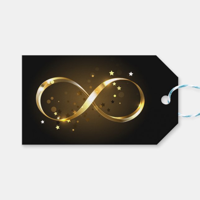 Golden Infinity Symbol Geschenkanhänger (Vorderseite (Horizontal))