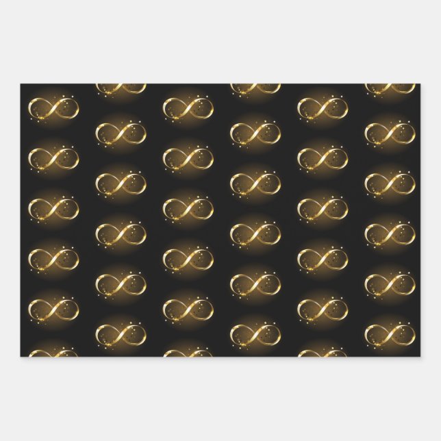 Golden Infinity Symbol Geschenkpapier Set (Vorderseite)