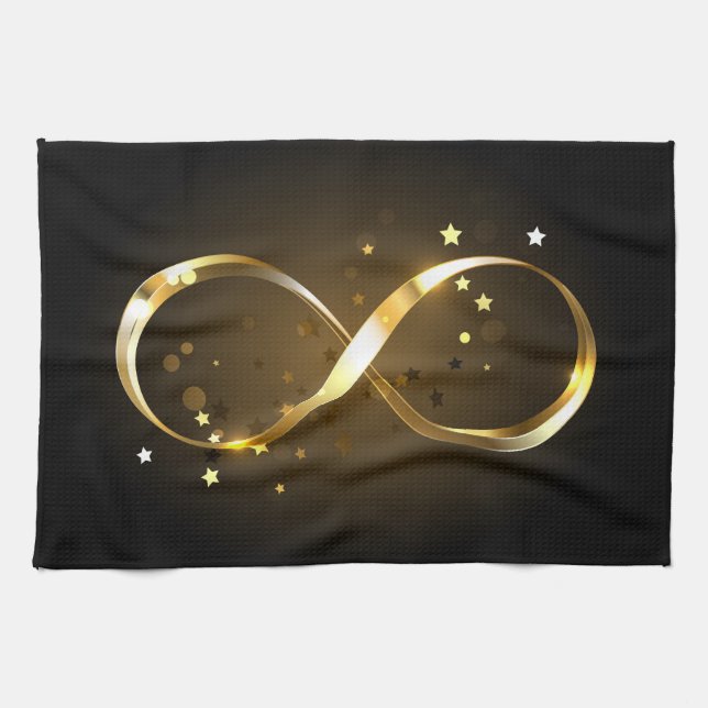 Golden Infinity Symbol Geschirrtuch (Horizontal)