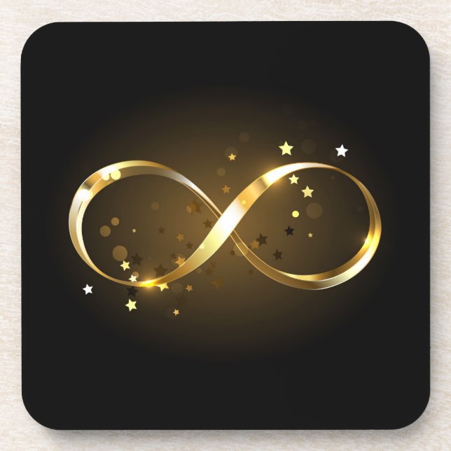Golden Infinity Symbol Getränkeuntersetzer (Vorderseite)