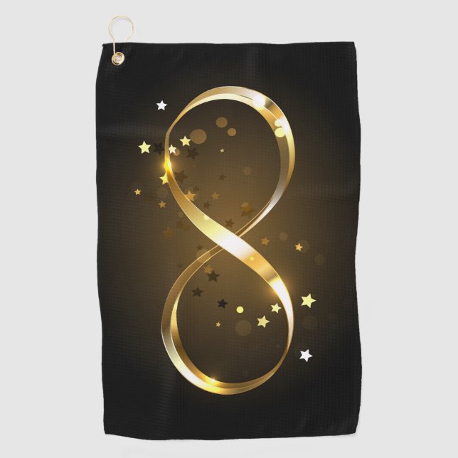 Golden Infinity Symbol Golfhandtuch (Vorderseite)