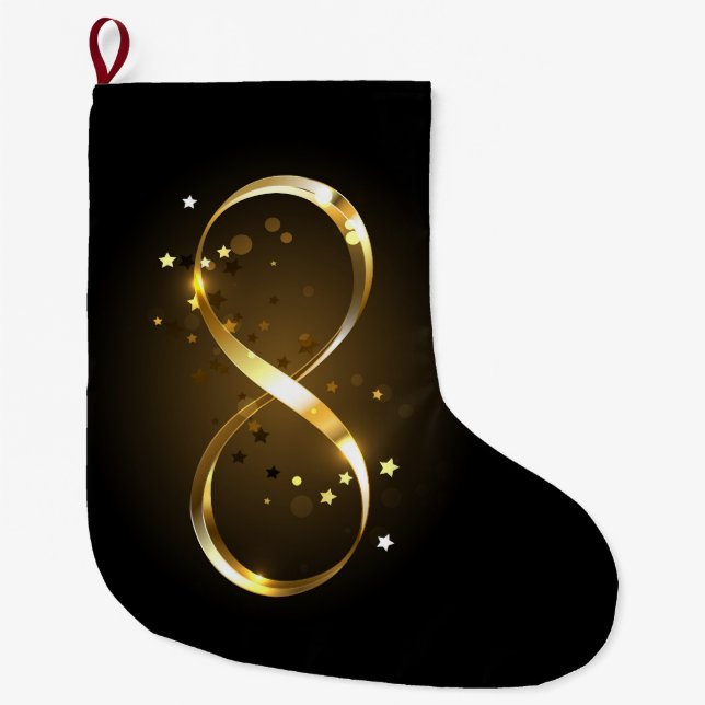Golden Infinity Symbol Großer Weihnachtsstrumpf (Vorderseite)