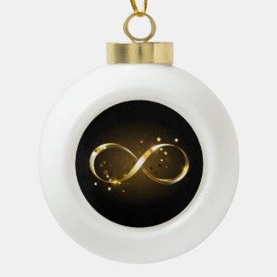 Golden Infinity Symbol Keramik Kugel-Ornament