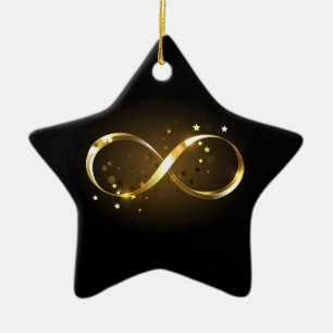 Golden Infinity Symbol Keramik Ornament