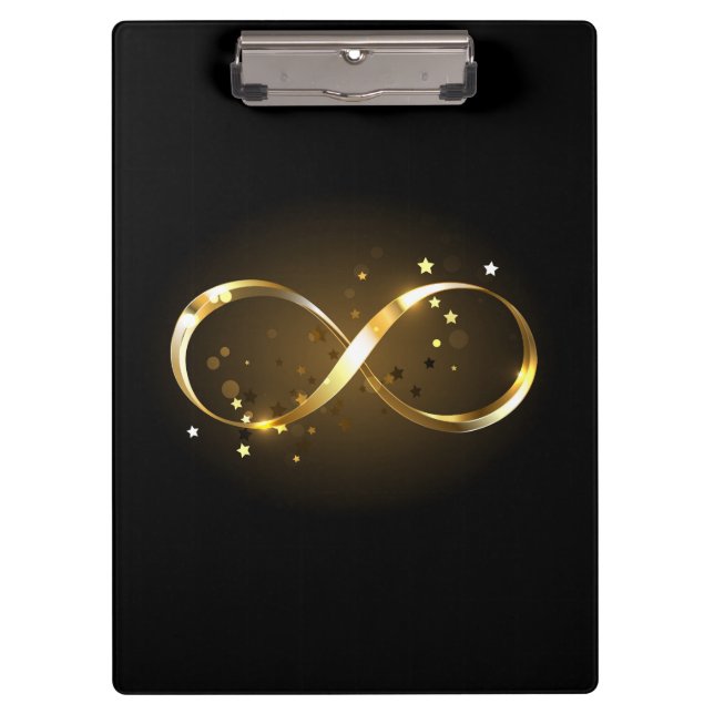 Golden Infinity Symbol Klemmbrett (Vorderseite)