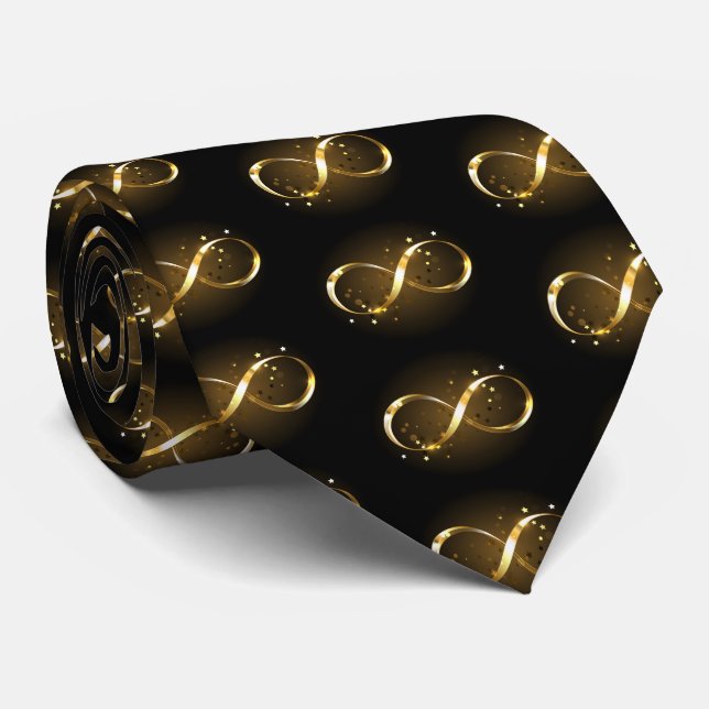 Golden Infinity Symbol Krawatte (Gerollt)