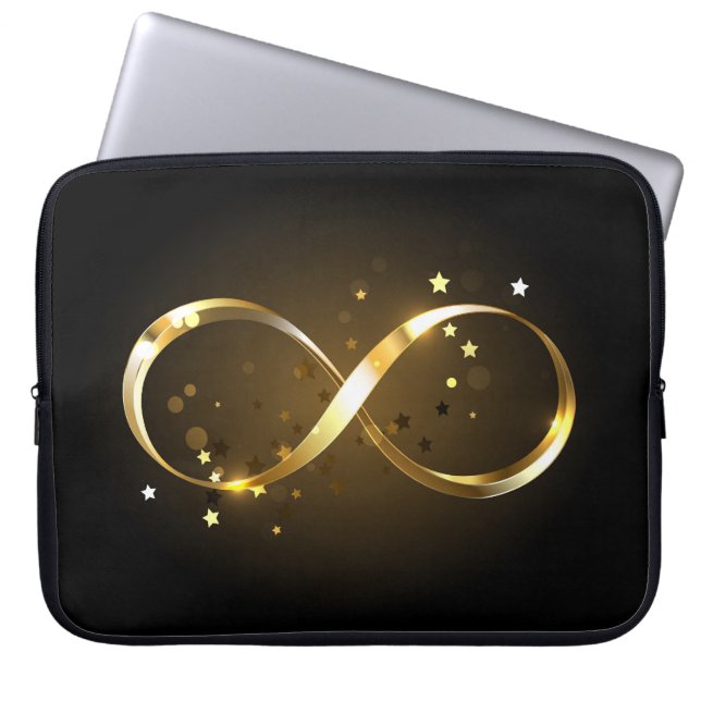Golden Infinity Symbol Laptopschutzhülle (Vorderseite)