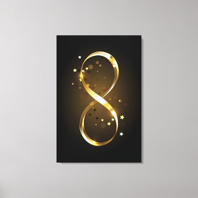Golden Infinity Symbol Leinwanddruck (Vorderseite)