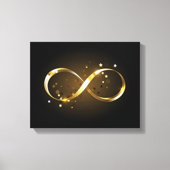 Golden Infinity Symbol Leinwanddruck (Vorderseite)