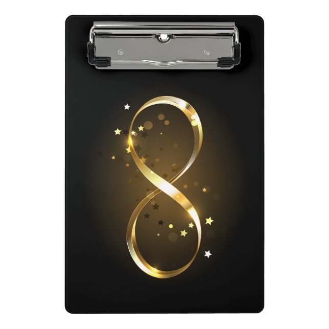 Golden Infinity Symbol Mini Klemmbrett (Vorderseite)